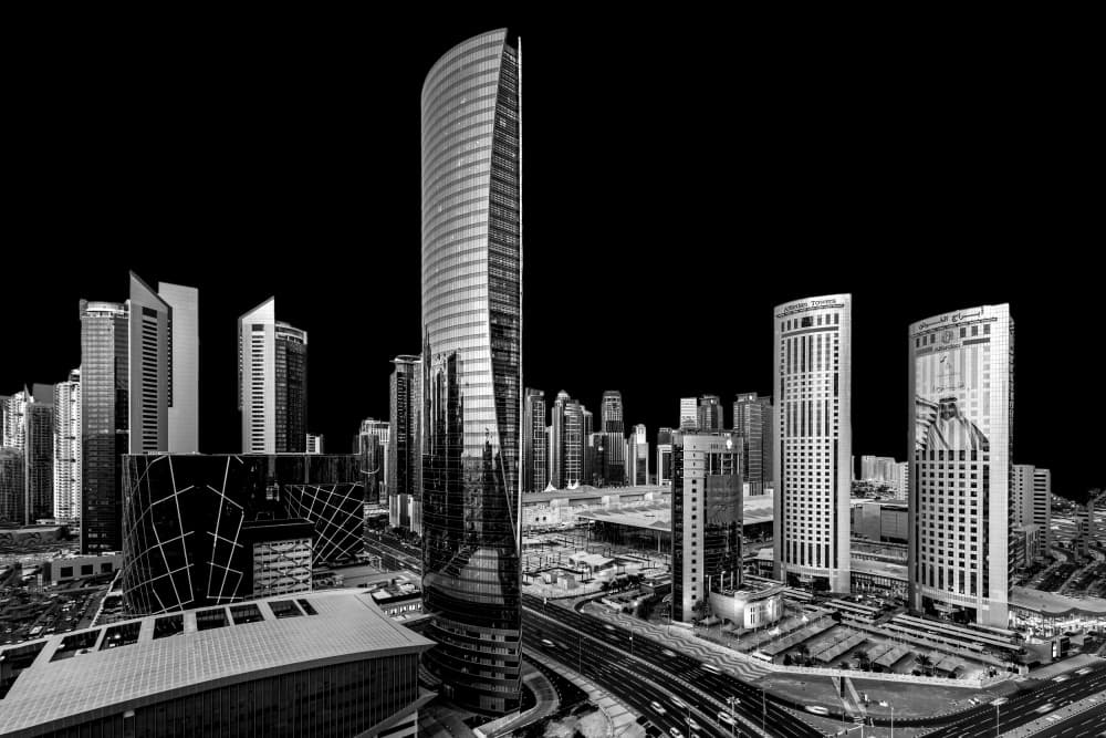 Dramatic Urban Skyline by Abdelkader Allam — canvas wall art