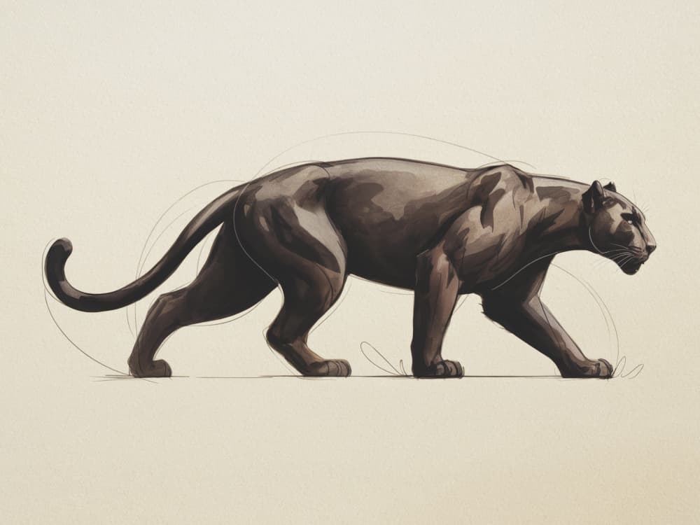 Black Panther Stride by Andreas Magnusson — canvas wall art
