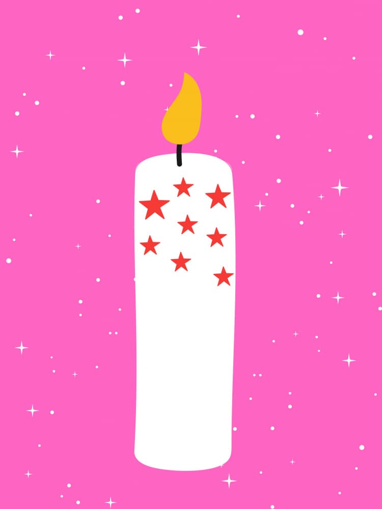 Festive Star Candle by Ohkimiko — canvas wall art