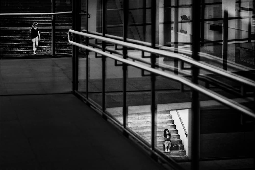 Modern Staircase Reflection by Paulo Abrantes — canvas wall art
