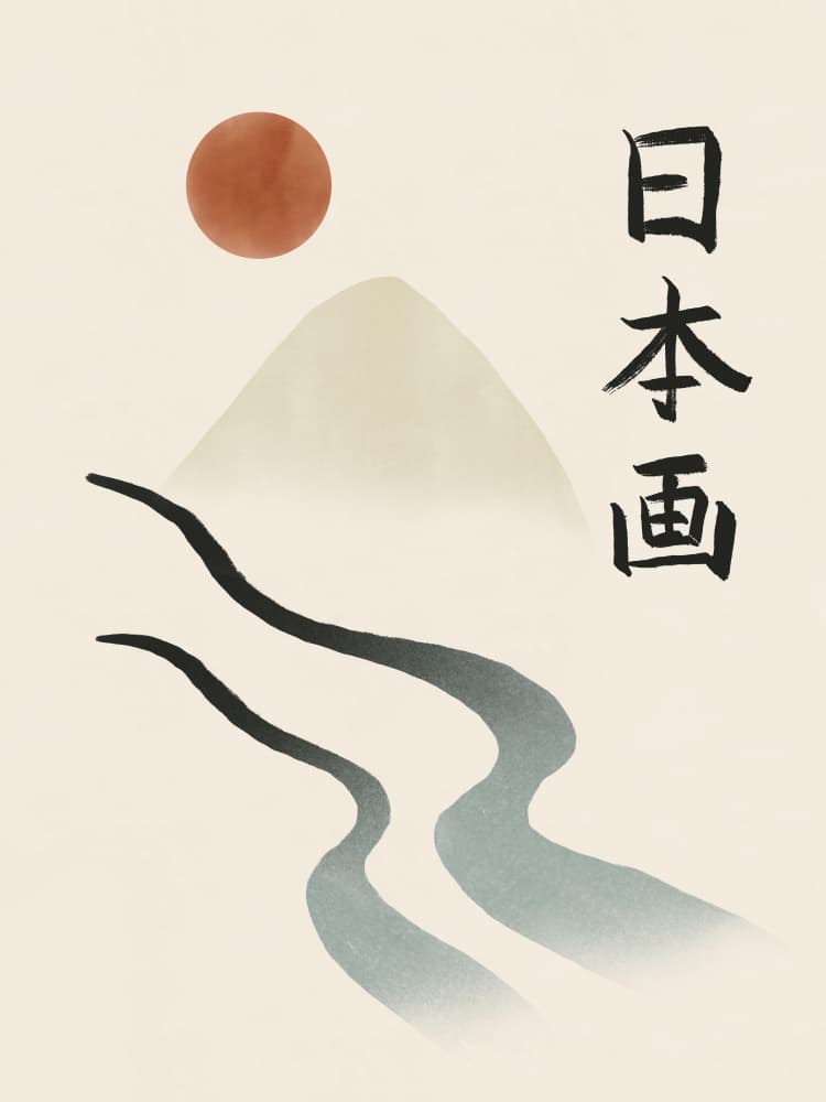 Tranquil Mount Fuji River by Little Dean — canvas wall art