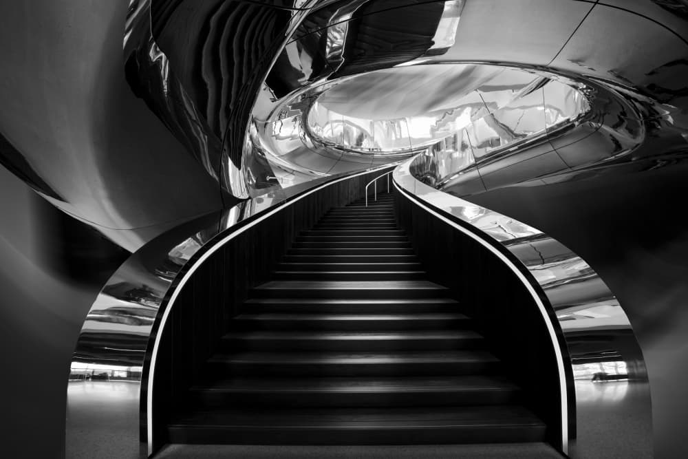Modern Curved Staircase by Greetje van Son — canvas wall art
