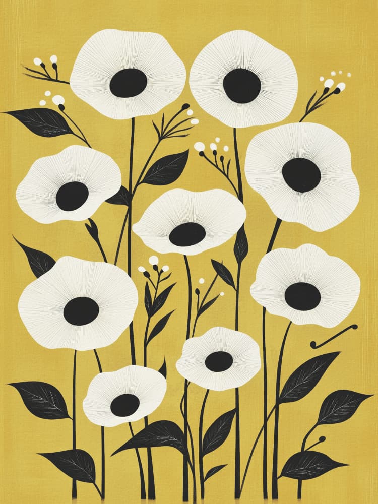 Modern White Poppies by Andreas Magnusson — canvas wall art