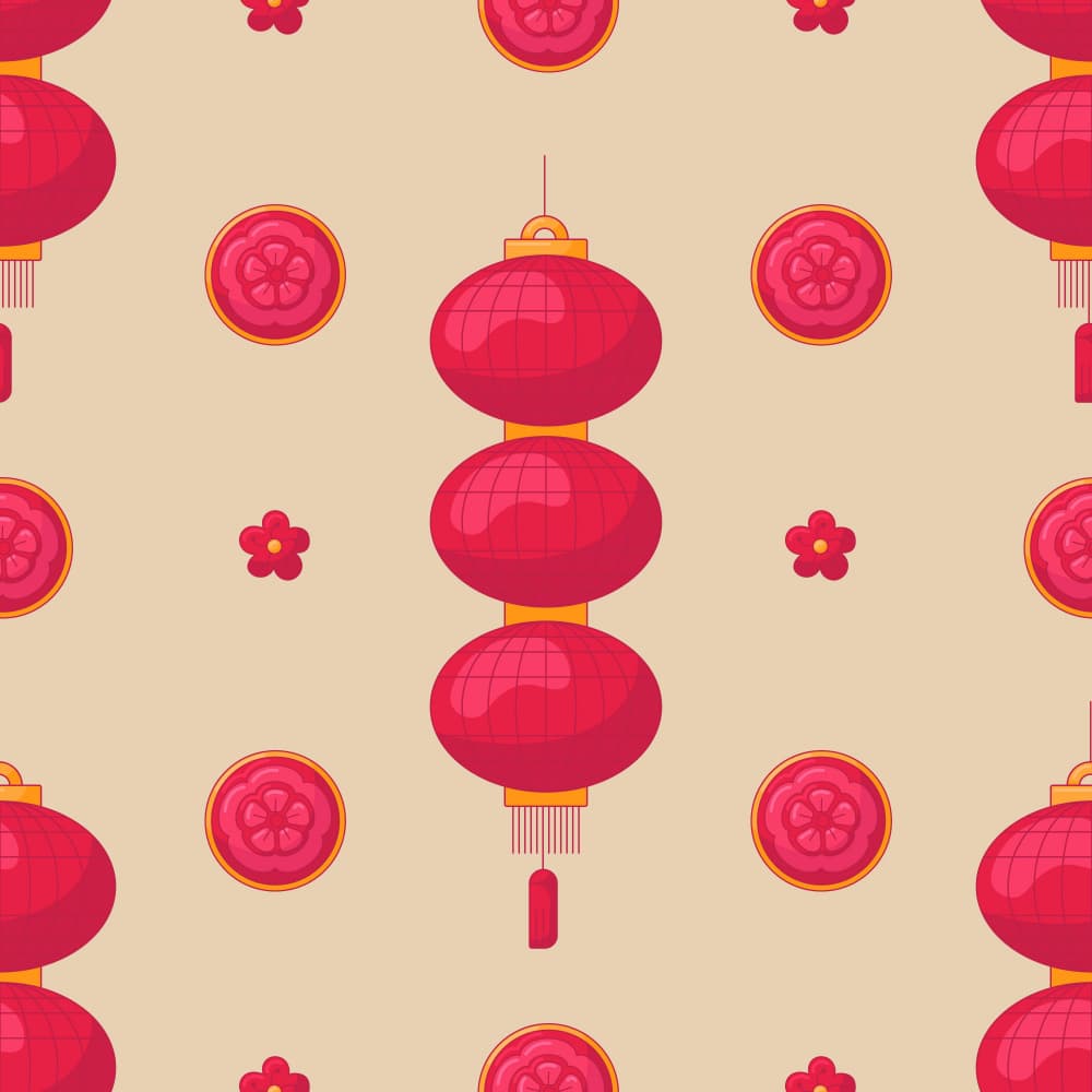 Chinese Lanterns Pattern by Marika Barsrsind β canvas wall art