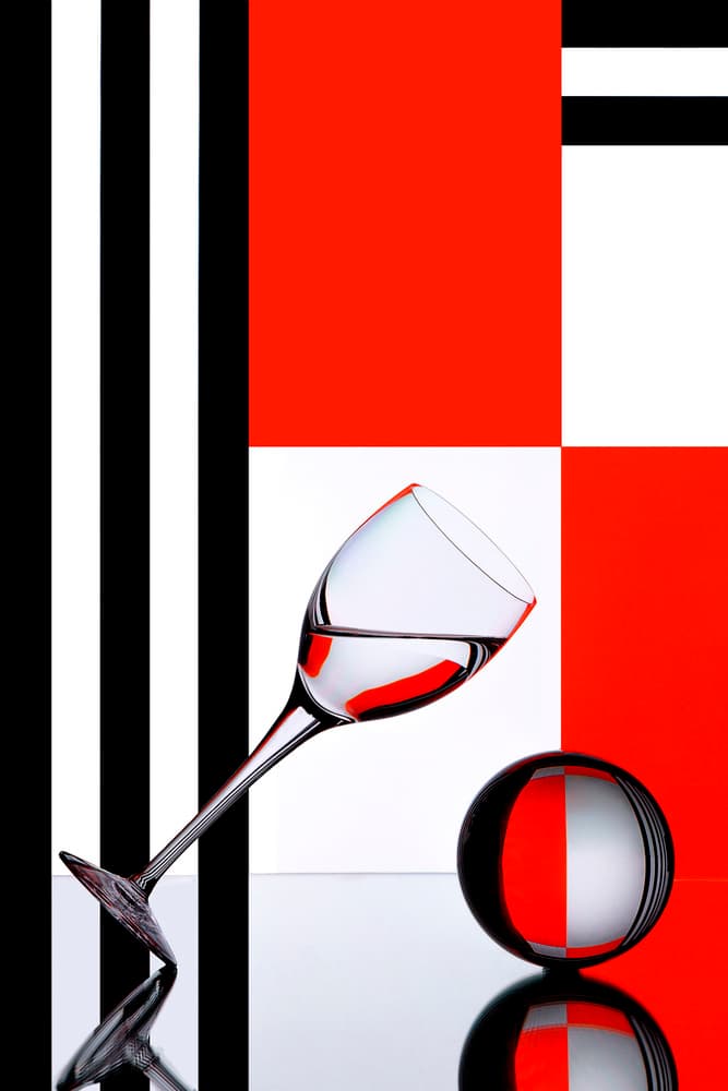 Red Geometric Reflection by Renee Doyle — canvas wall art