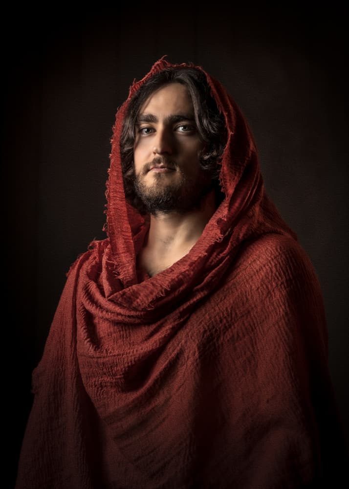Red Hooded Figure by Robert Girmencea — canvas wall art