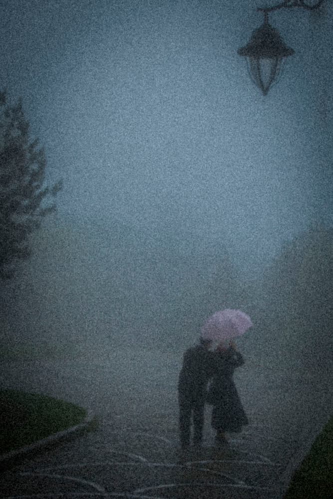 Rainy Night Romance by Ramiz Sahin — canvas wall art