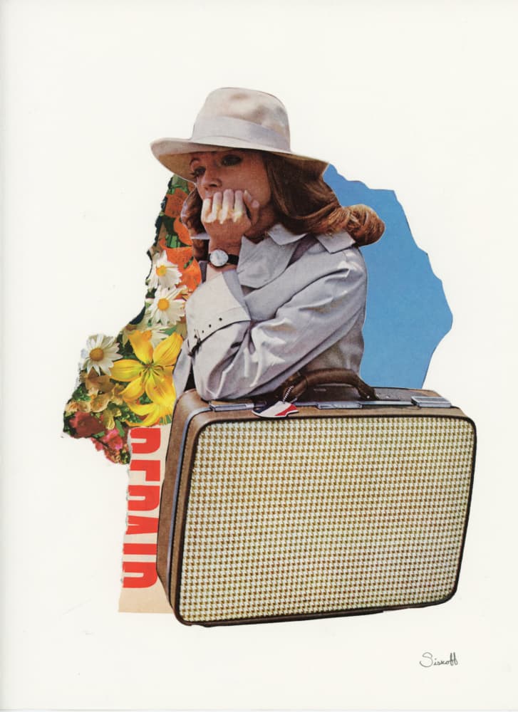 Anxious Woman Suitcase by Mikhail Siskoff — canvas wall art