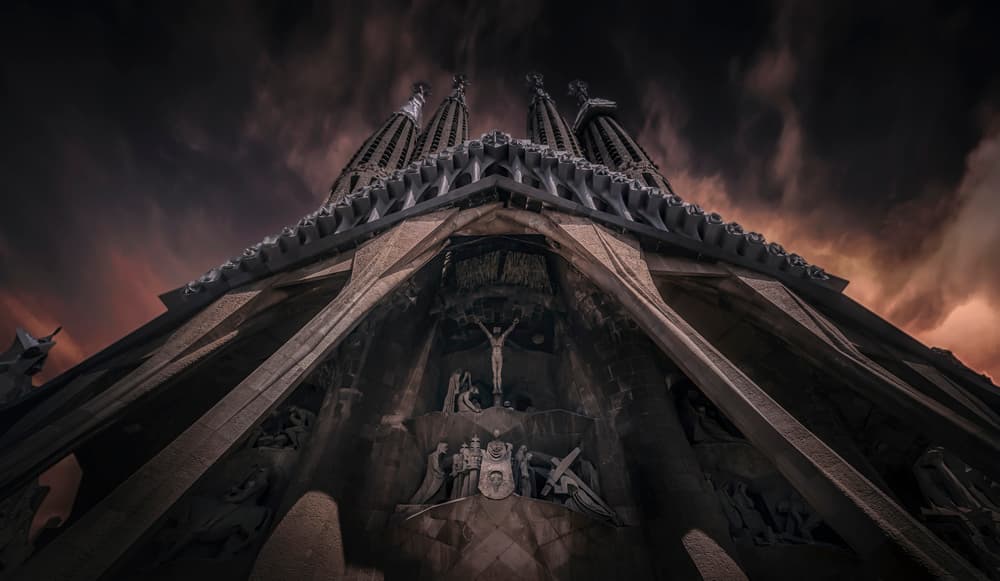 Dramatic Sagrada Familia by Ole Moberg Steffensen — canvas wall art