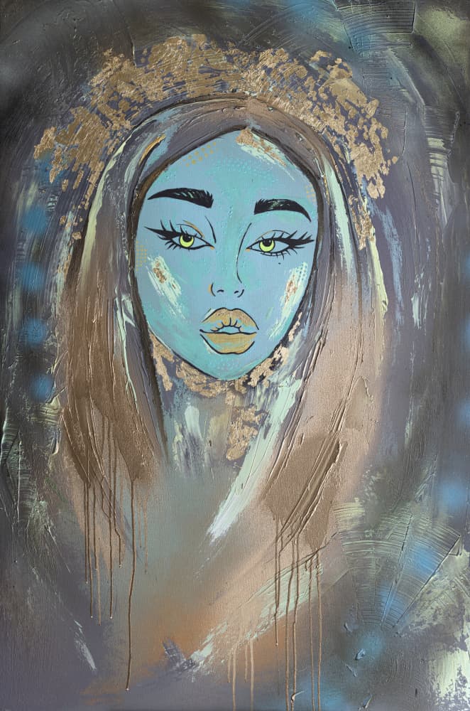 Serene Golden Goddess by Anete Purina-Purite — canvas wall art