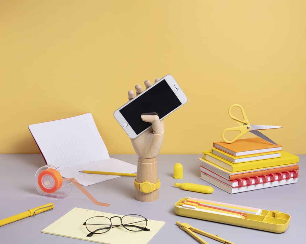 Modern Study Essentials by Julia Ramiro — canvas wall art