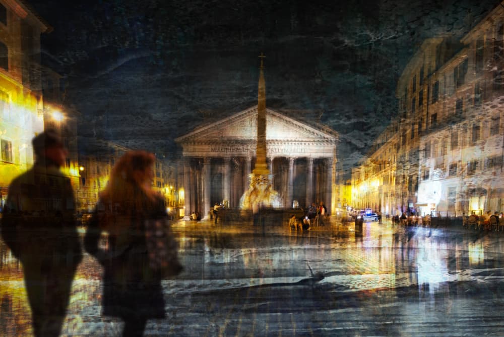 Romantic Rome Night by Nicodemo Quaglia — canvas wall art
