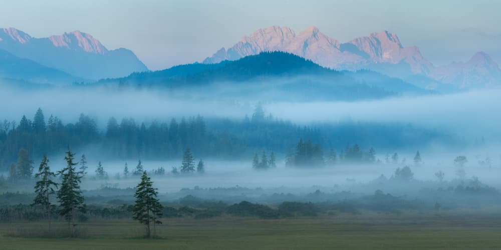 Misty Mountain Morning by Ulrike Eisenmann — canvas wall art