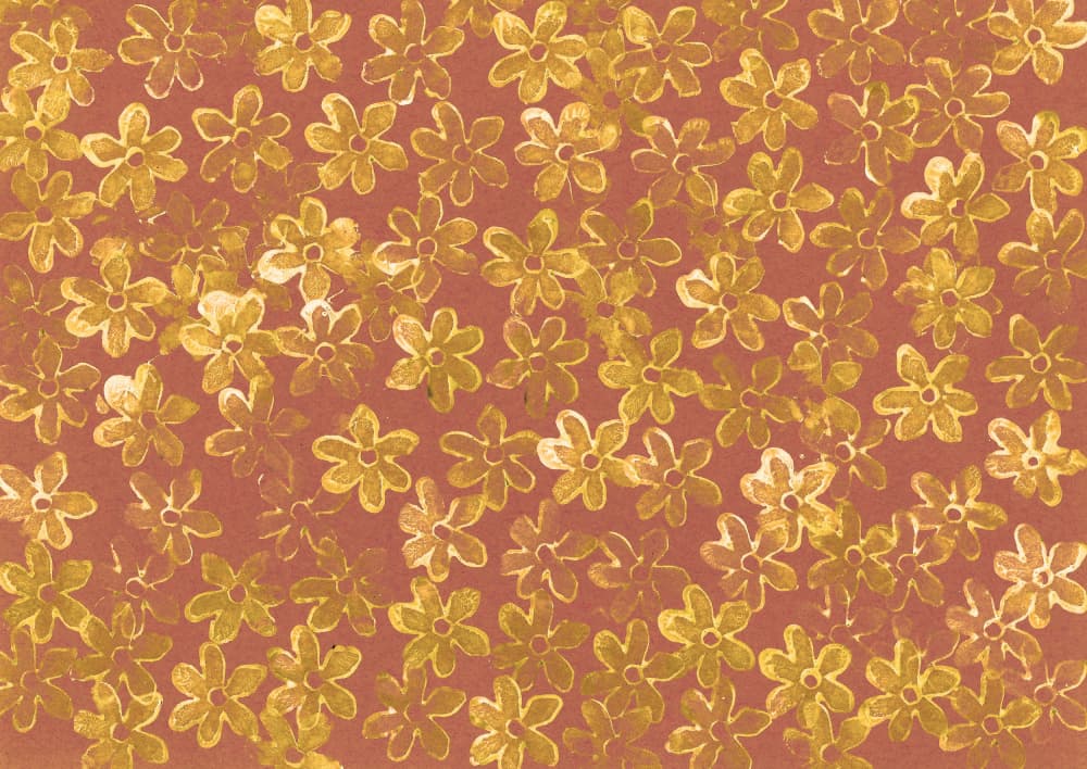 Golden Flower Pattern by Santhosh ch — canvas wall art
