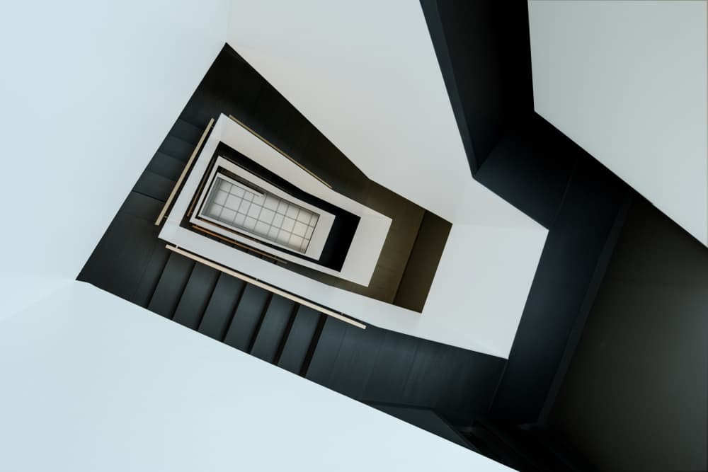Geometric Stairs Perspective by fotomarion — canvas wall art