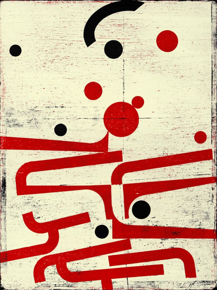 Graphic Red Black Abstract by Petr Strnad — canvas wall art