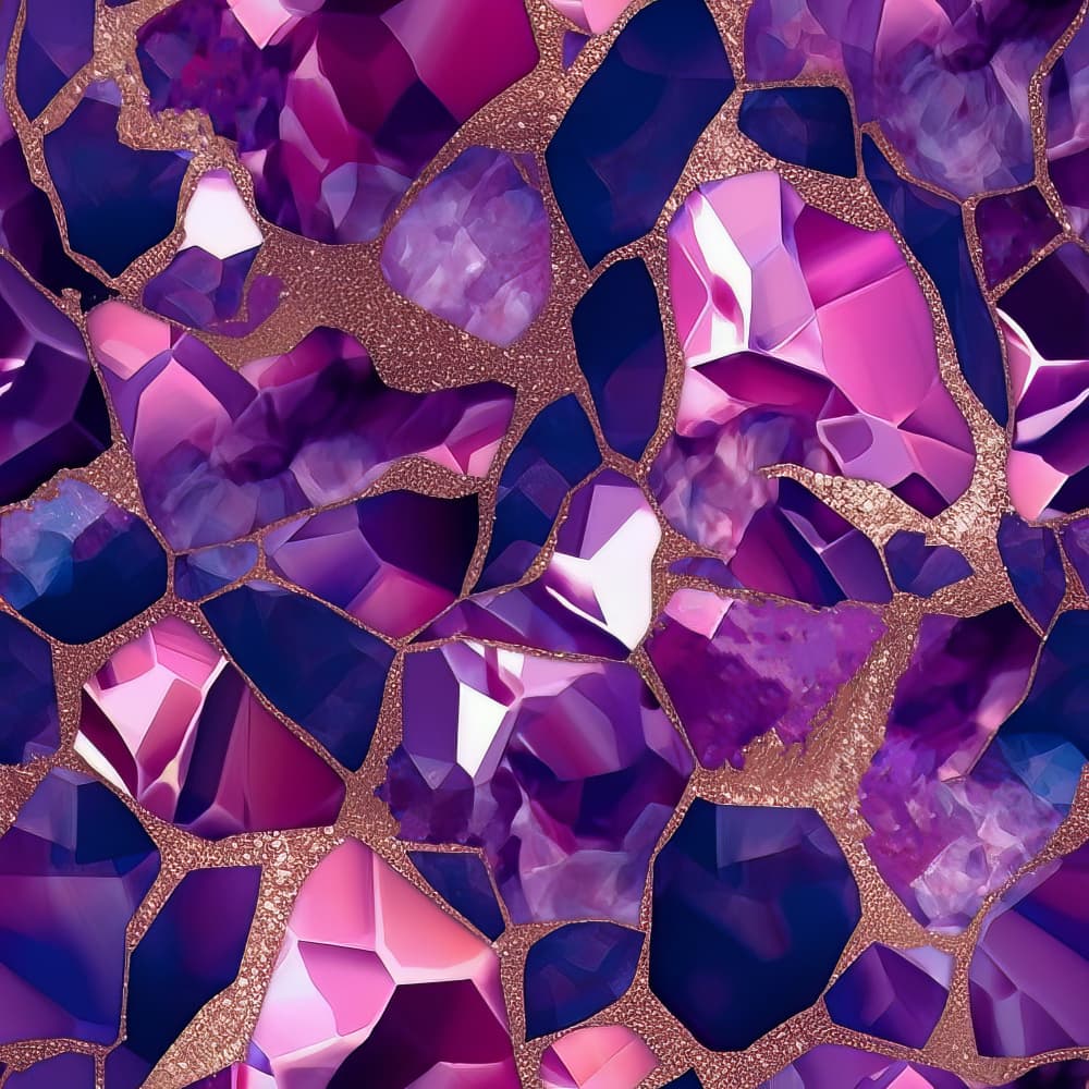 Deep Purple Gemstone Mosaic by Bilge Paksoylu — canvas wall art
