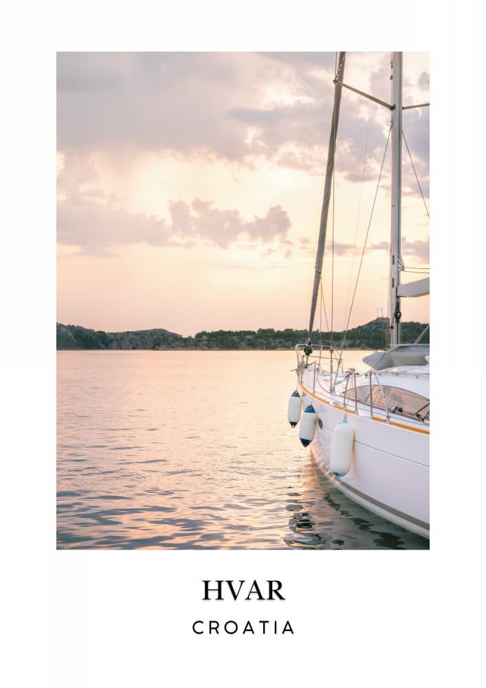Hvar Croatia travel poster by Raisa Zwart — canvas wall art