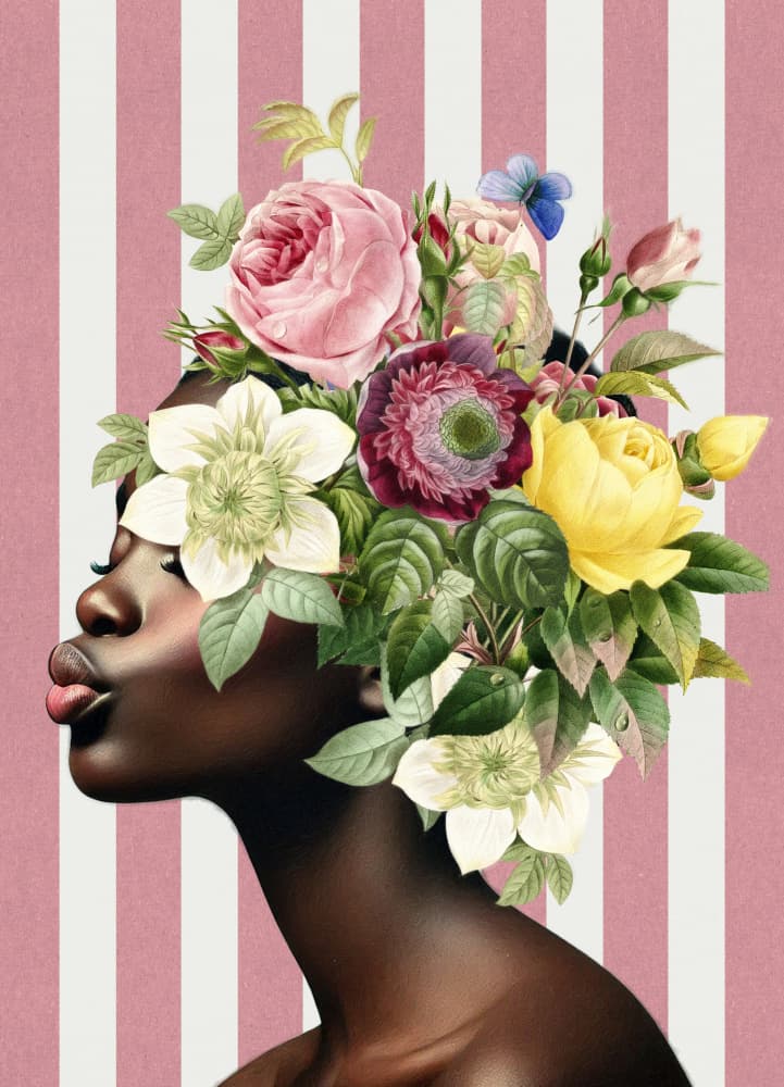 Woman in Bloom by Marja van den Hurk — canvas wall art