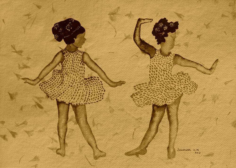 Joyful Dancing Girls by Santhosh ch — canvas wall art