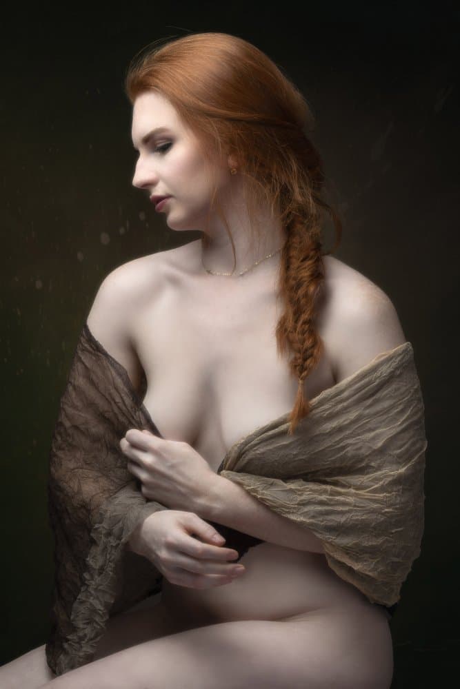Draped Redhead Figure by Jan Slotboom — canvas wall art