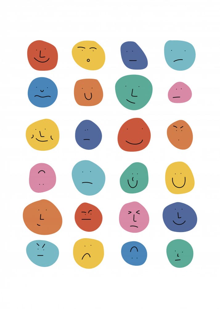 Colorful Mood Expressions by Frankie Kerr-Dineen — canvas wall art