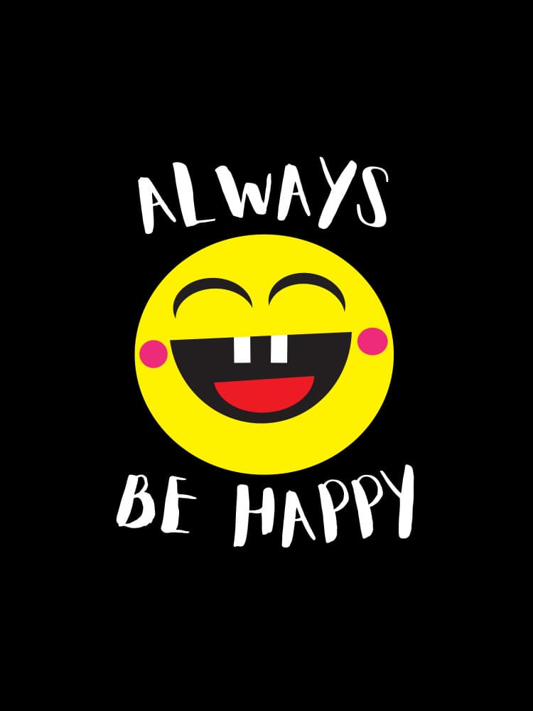 Always Be Happy Smiley by Happie Eagle — canvas wall art