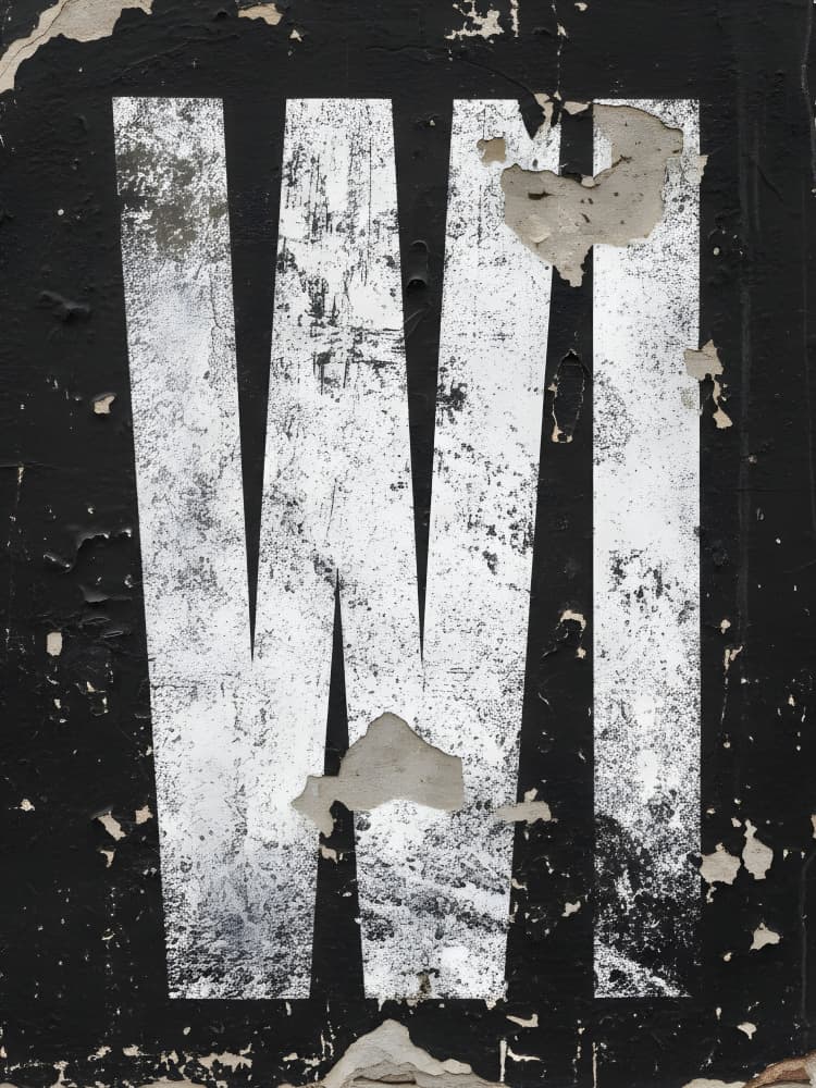 Distressed Letter W by HUGO — canvas wall art