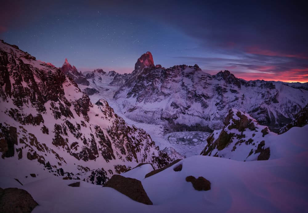 Fitz Roy Winter Glow by Yan Zhang — canvas wall art