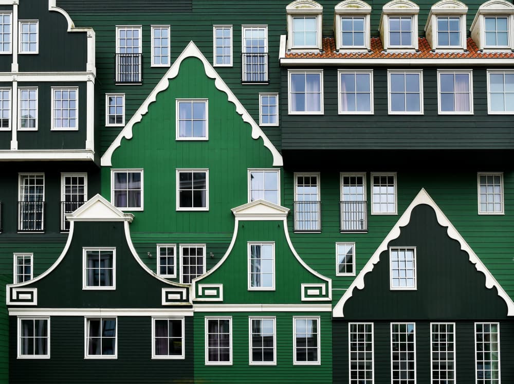Vibrant Green Gables by Renate Reichert — canvas wall art