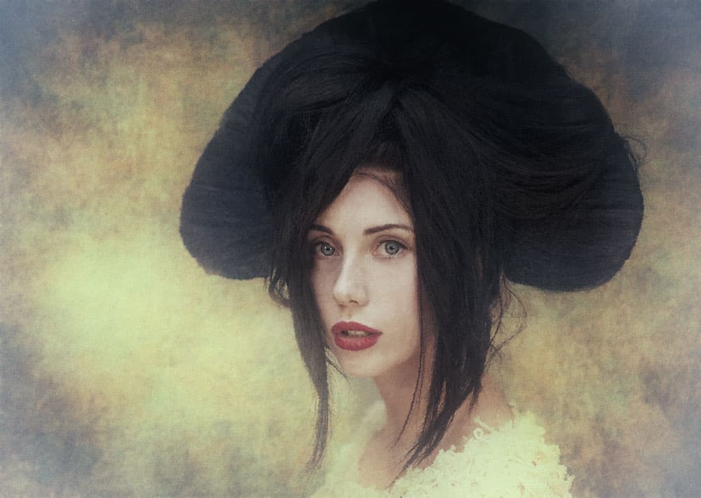 Mysterious Dark Hair Portrait by kenp — canvas wall art