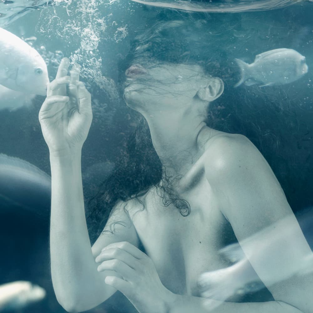 Serene Underwater Woman by miriana — canvas wall art