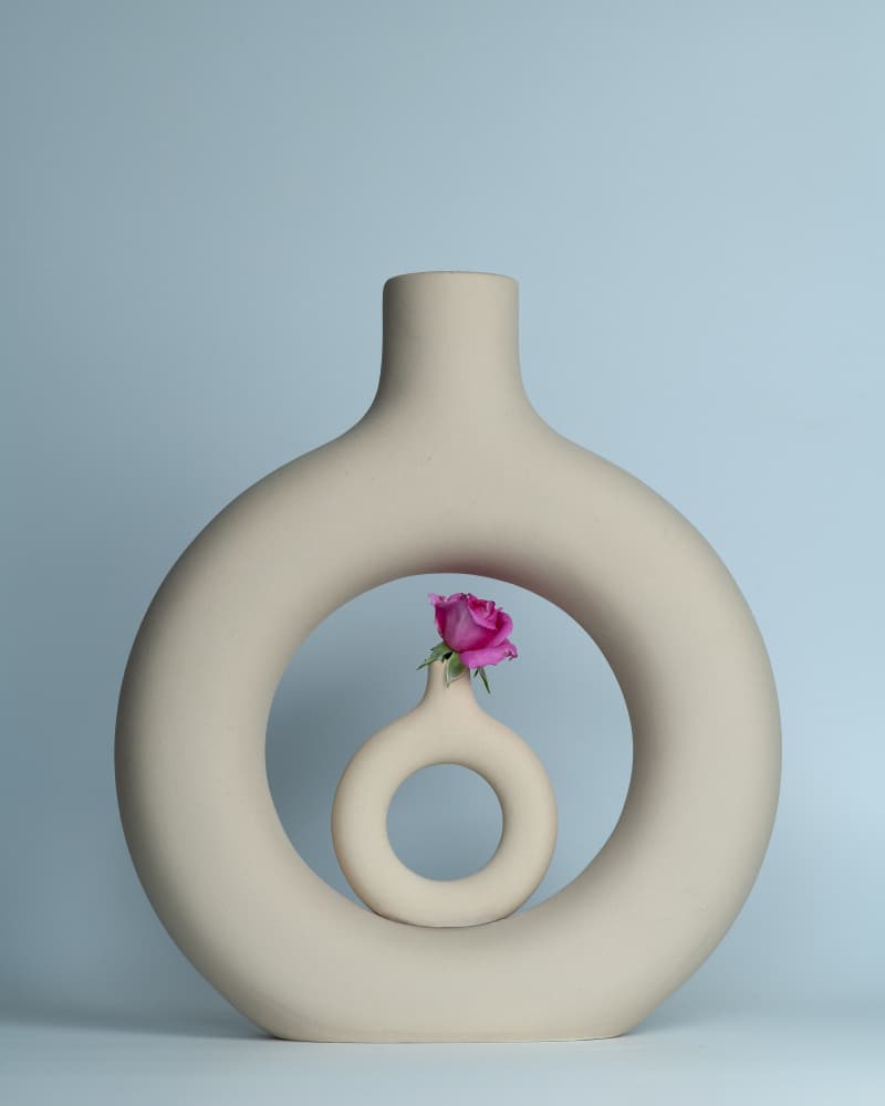 Modern Pink Rose Vase by FranzStaab — canvas wall art