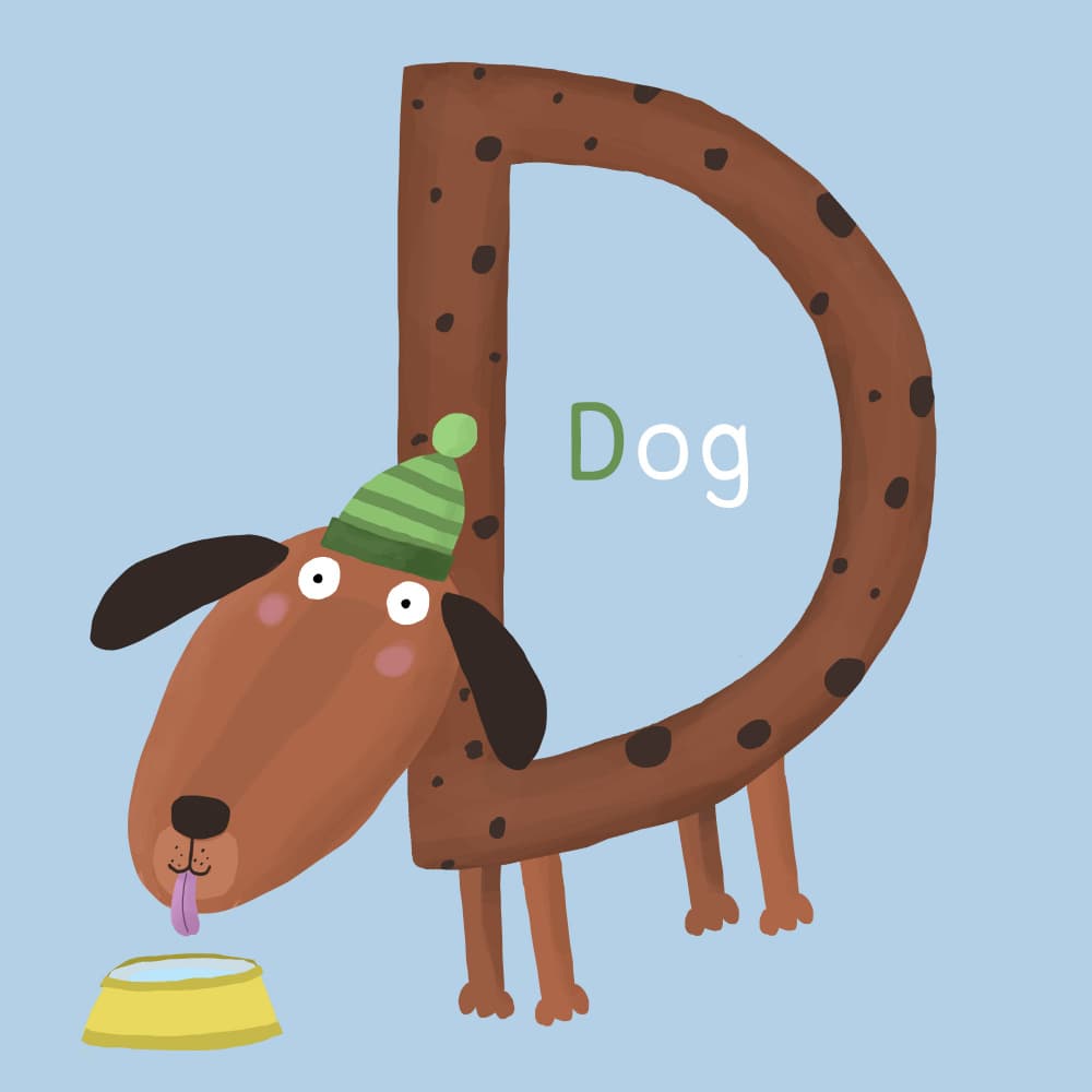 D Is For Dog by Carla Daly — canvas wall art