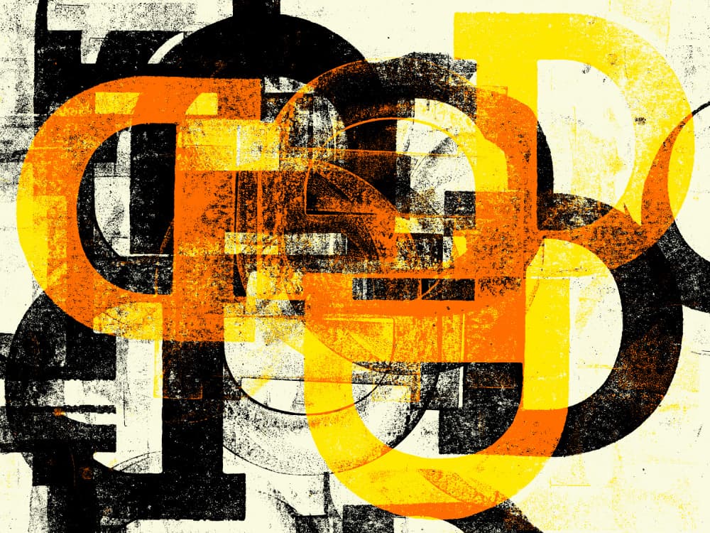 Bold Abstract Typography by Petr Strnad — canvas wall art