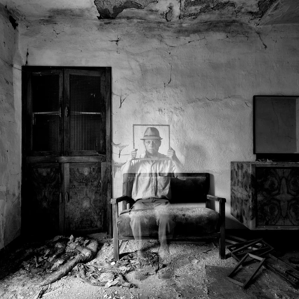 Surreal Ghost Man Portrait by Carlo Ferrara — canvas wall art