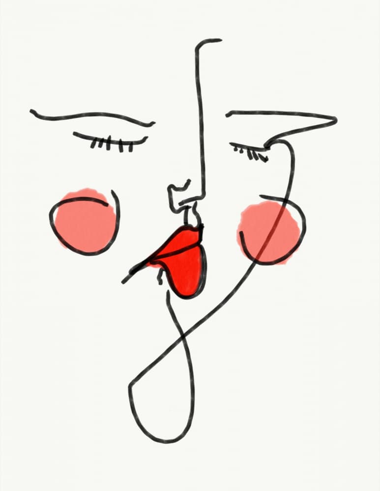 Abstract Loving Kiss by JLC ART — canvas wall art