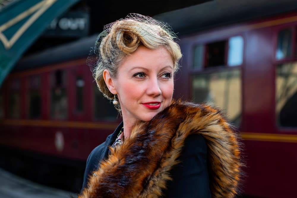 Elegant Lady at Station by Daniel Springgay — canvas wall art