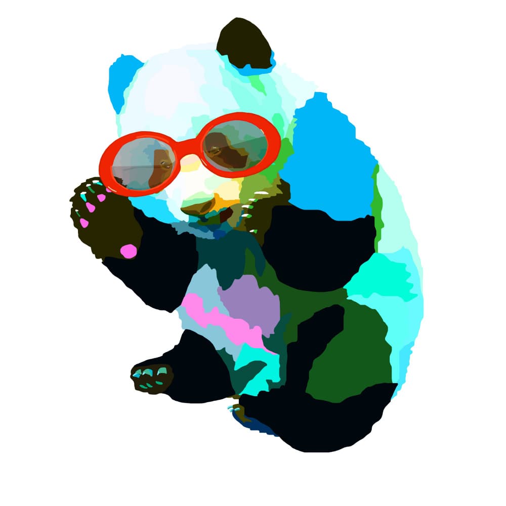 Vibrant Panda Shades by Lynnda Rakos — canvas wall art