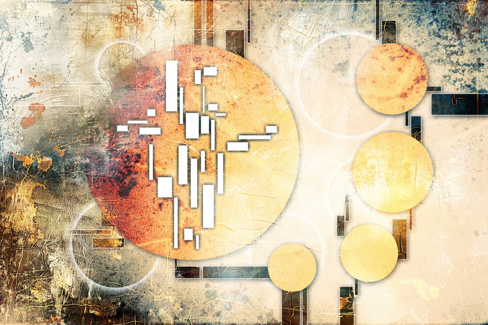 Textured Geometric Circles by Rafal Kulik — canvas wall art