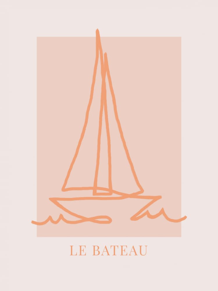 Serene Sailboat Sketch by Caroline Gräntz — canvas wall art