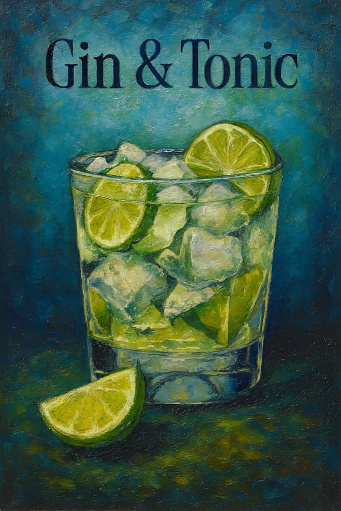 Gin And Tonic Cocktail by HUGO — canvas wall art