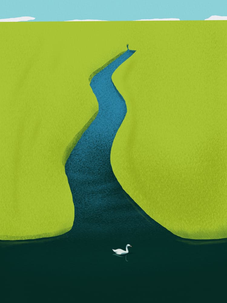 Winding River Solitude by Little Dean — canvas wall art