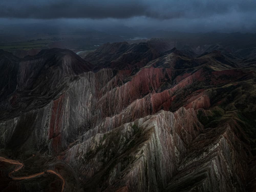 Colorful Layered Mountains by Dennis Zhang — canvas wall art