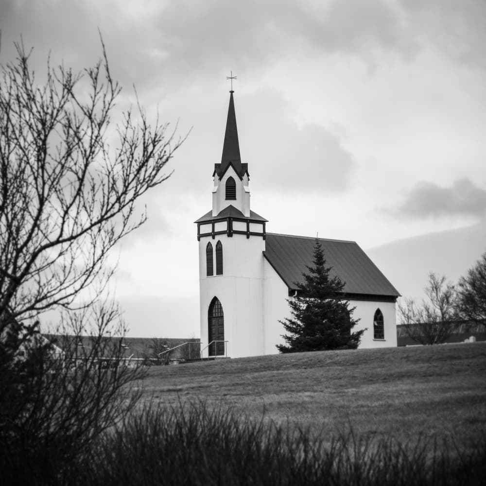 Serene Country Church by Lynann Colligan — canvas wall art