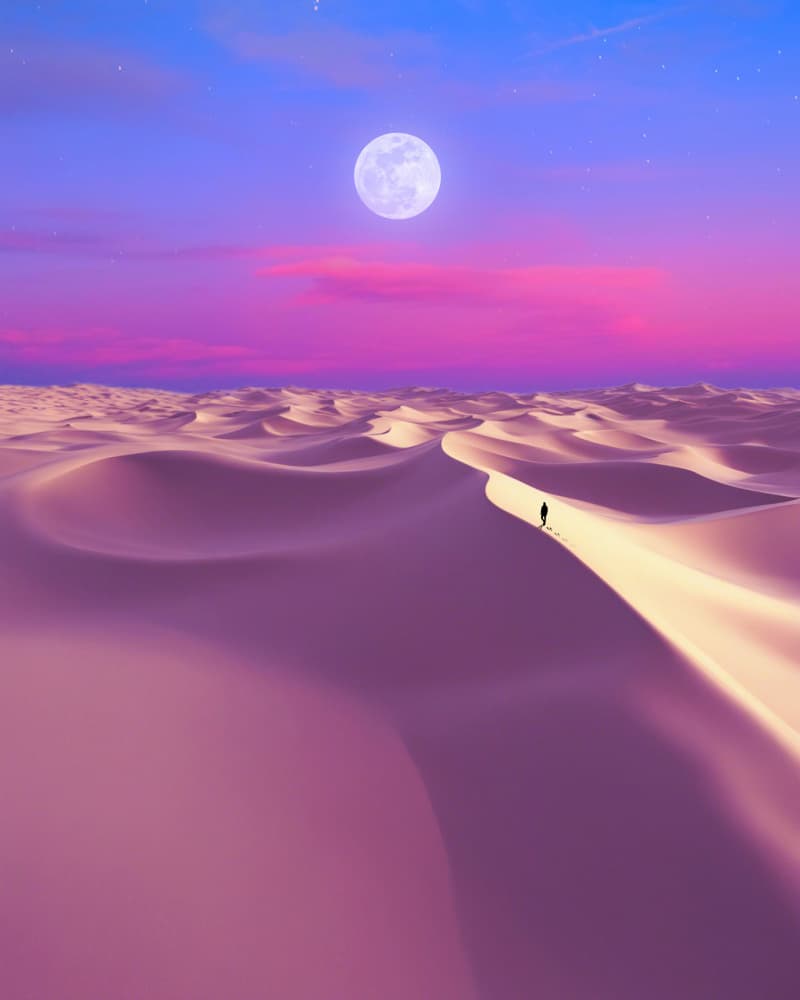 Moonlit Desert Path by Ritvik takkar — canvas wall art