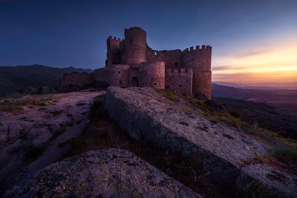 Ancient Castle Sunset by Jorge Ruiz Dueso — canvas wall art