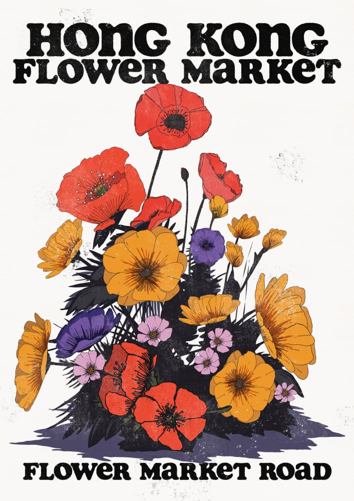 Vibrant Hong Kong Flower Market by Nicholas — canvas wall art