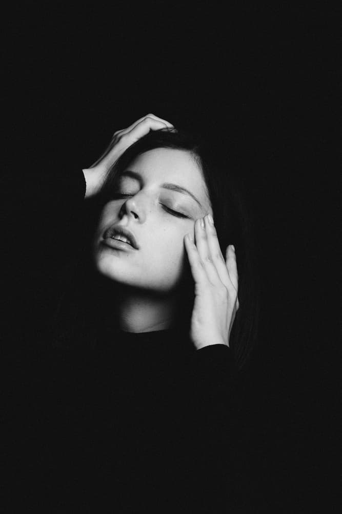 Serene Black White Portrait by Artem Vasilenko — canvas wall art