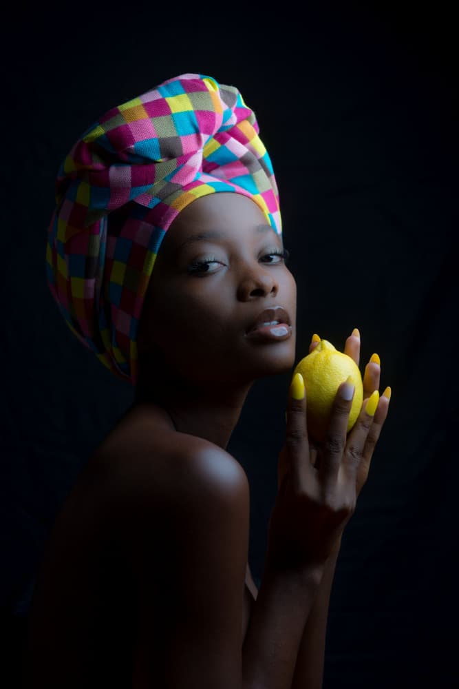 Vibrant Lemon Portrait by Ruth Franke — canvas wall art